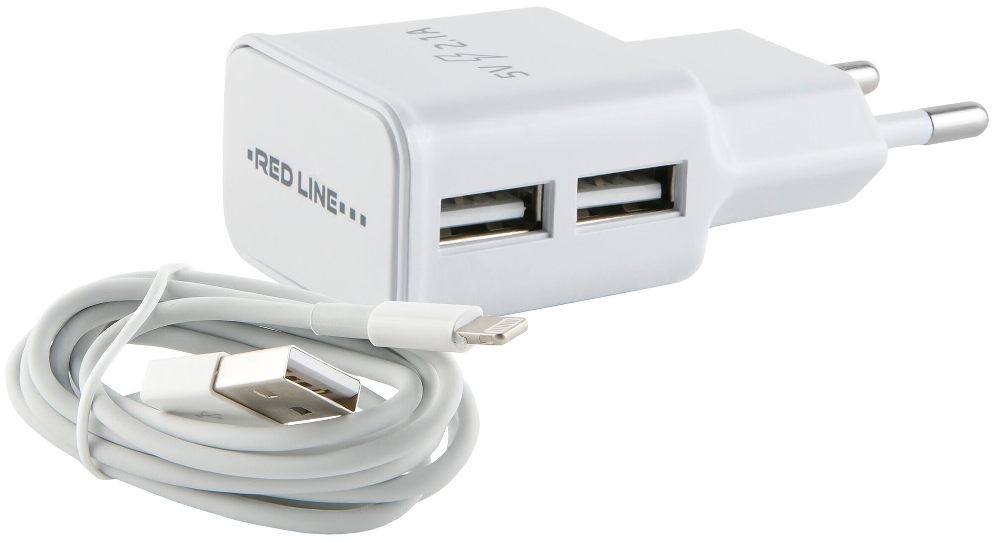 Зарядное устройство сетевое Red Line NT-2A 2 USB 2.1А черный + кабель MicroUSB