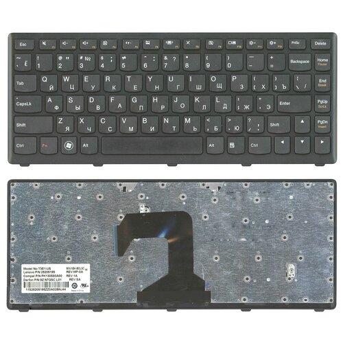 Клавиатура для ноутбука Lenovo 9ZN7GSCL0R черная с черной рамкой 90000₽
