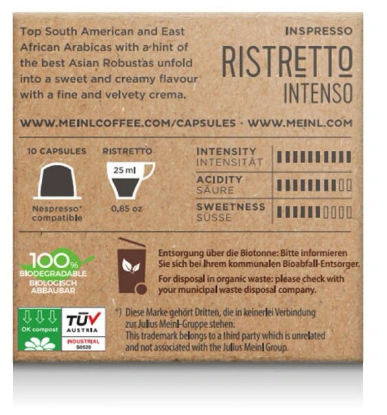 Кофе в капсулах Julius Meinl Ristretto Intenso (Ристретто Интенсо), стандарта Nespresso, 4x10шт - фотография № 4
