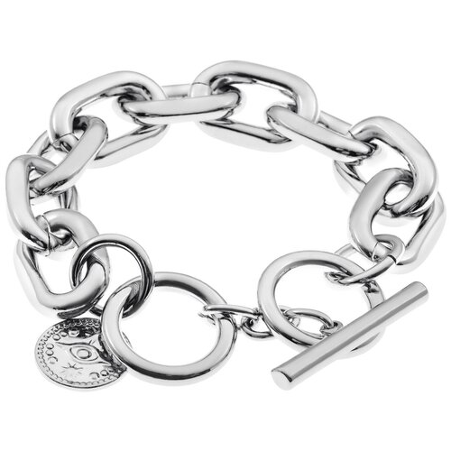 Браслет-цепочка Kalinka modern story, 1 шт., размер S, серебристый браслет с романтичным подвесом kalinka