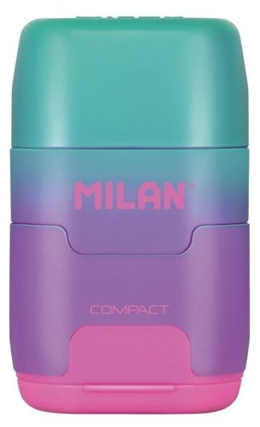 Ластик-точилка Milan Compact sunset, синтетический каучук, фиолетово-розовый