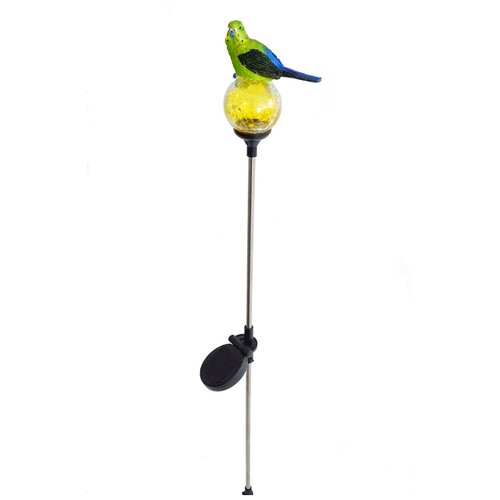 Декоративный штекер "Волнистый попугайчик" с солнечным светильником