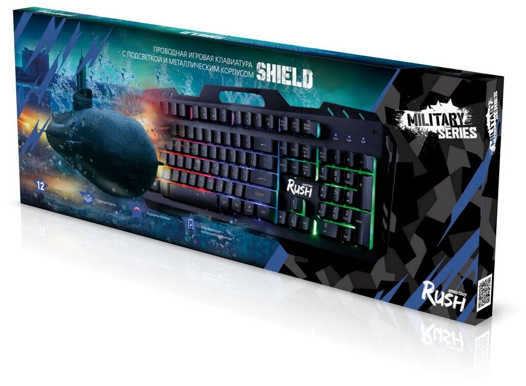 Игровая клавиатура Smartbuy RUSH Shield USB (SBK-355G-K), черная