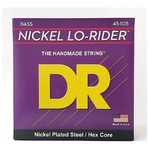 DR Strings NMH-45 NICKEL LO-RIDER Струны для бас-гитары струны для бас гитары никелевое покрытие 45 105 rotosound rb45 nickel unsilked 45 65 85 105