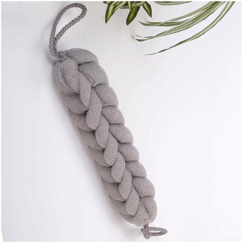 Мочалка-косичка массажная для тела нейлоновая мягкая