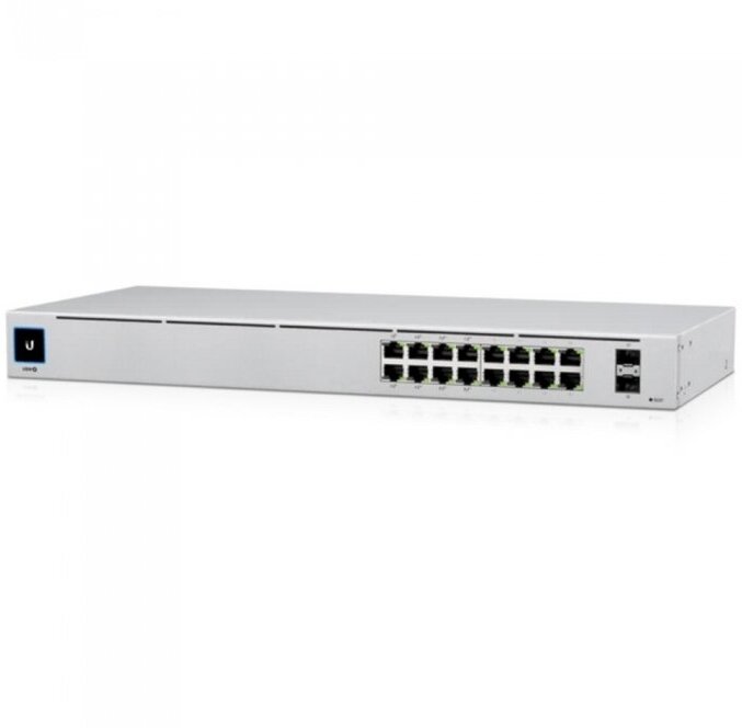 Коммутатор UniFi Switch 16 PoE [USW-16-POE-EU] Ubiquiti PoE-коммутатор в стойку, 16х 1G RJ45, 2х SFP, раздача 42 Вт