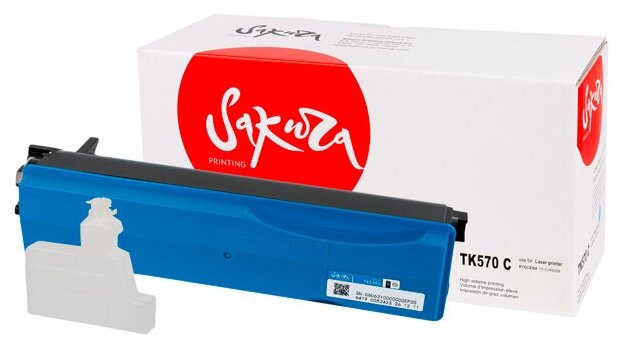 Картридж SAKURA TK-570C голубой для Kyocera FS-C5400DN ECOSYS P7035cdn (12K) (1T02TXCNL0) (SATK570C)