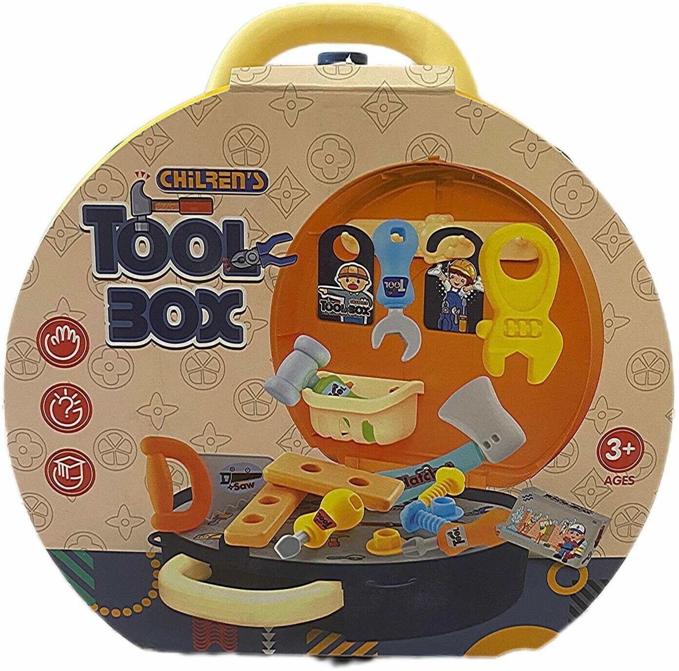 Набор инструментов детский для мальчика, чемодан, 22 предмета - молоток, отвертка, пила, игровой набор для мальчика.