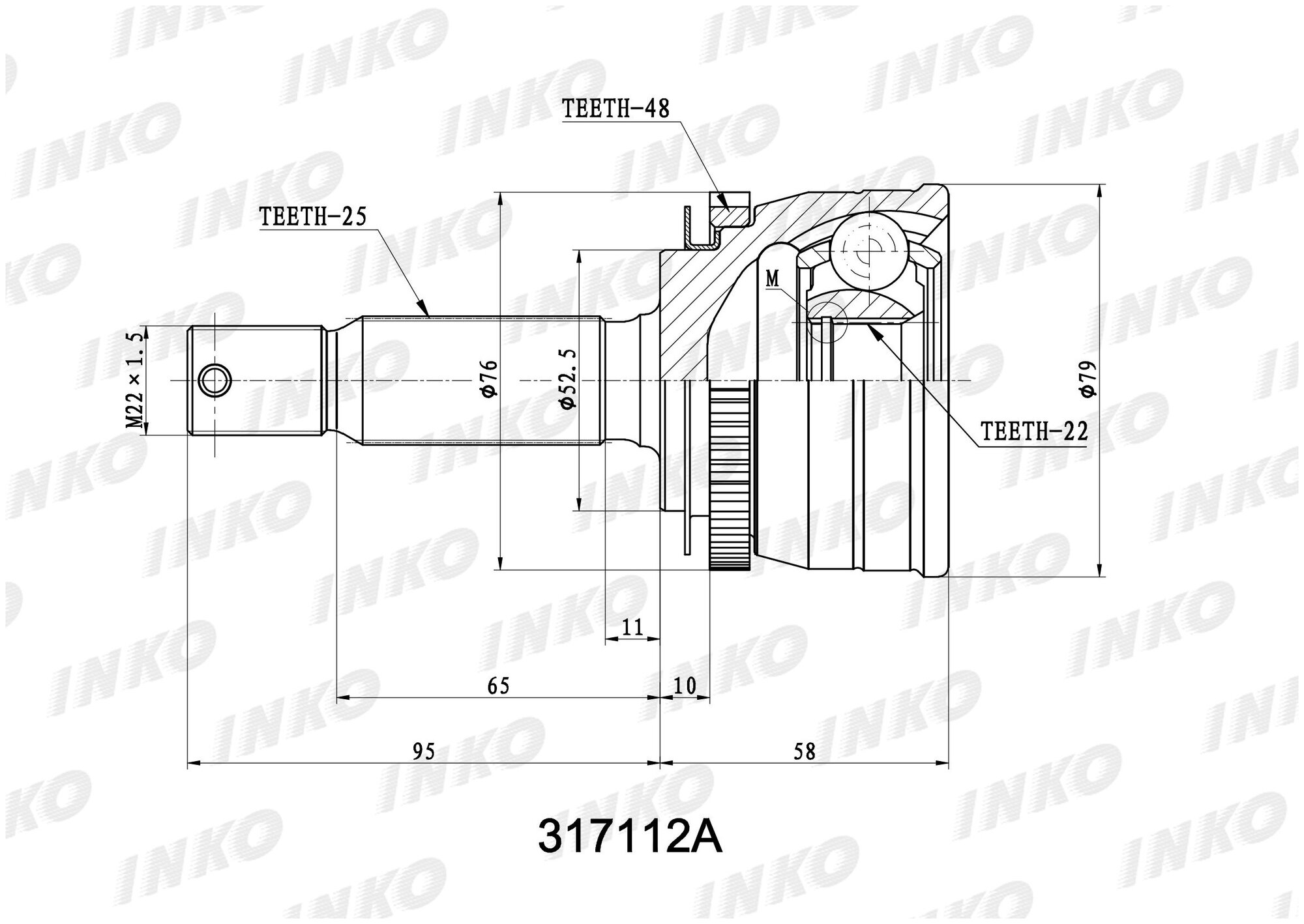 ШРУС наружный - INKO арт. 317112A