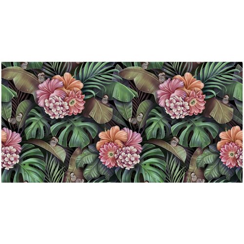 Фотообои Уютная стена Ритмы тропических цветов 540х270 см Виниловые Бесшовные (единым полотном)