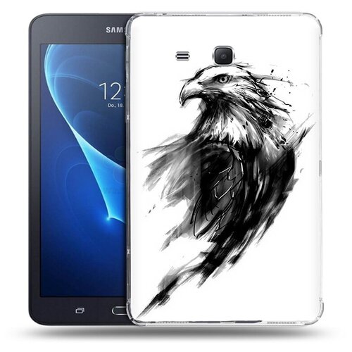 Чехол задняя-панель-накладка-бампер MyPads чб птица для Samsung Galaxy Tab A 2016/Tab A2 S 7.0 SM-T285/T280/T280N/T288/T285C противоударный