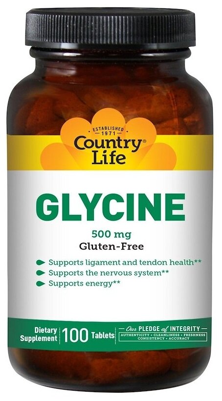 Country Life Glycine (Глицин) 500 мг 100 таблеток