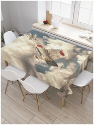 Прямоугольная тканевая скатерть на стол JoyArty с рисунком "Пике в облаках" 120 на 145 см