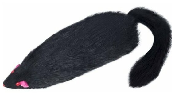 Игрушка для кошек Triol "Мышь черная с пищалкой", 130-140мм (уп.1шт.)