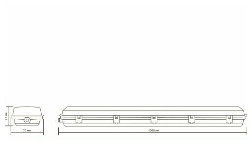 Линейный светильник GAUSS СПП-Т8-G13 INDUSTRY 220-230V IP65 1260*70*61мм для LED ламп 1х1200мм 1/12 - фотография № 3