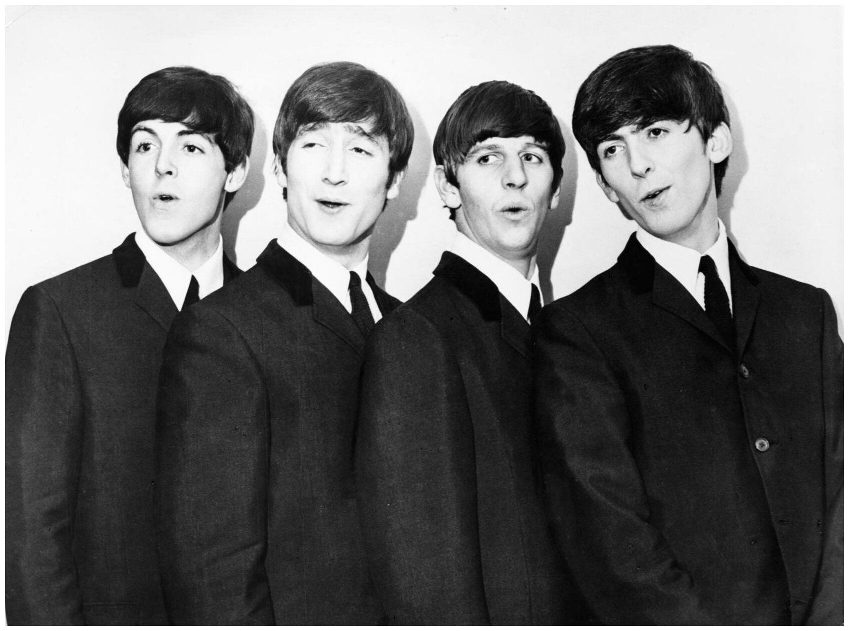 Постер / Плакат / Картина The Beatles в молодости 90х120 см в подарочном тубусе