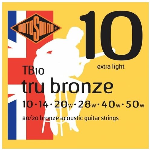 Струны для акустической гитары ROTOSOUND TB10 STRINGS 80/20 BRONZE