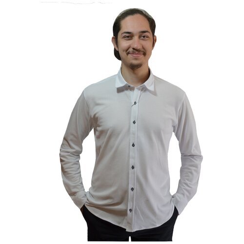 Рубашка TUGI, размер 188, белый рубашка guess повседневный стиль полуприлегающий силуэт длинный рукав однотонная размер 48 l