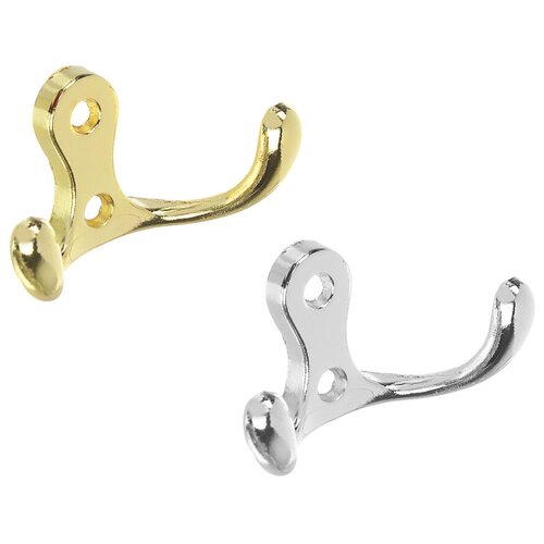 Крючок мебельный 5,7*3см двухрожковый (цвет 