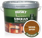 HUSKY SIBERIAN Эко-Лазурь для дерева полуматовая тиковое дерево (9л)