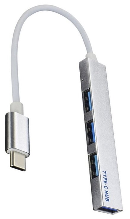 Разветвитель Rapture T-818A USB-концентратор Type-C на 4 порта, USB 2,0, серебристый