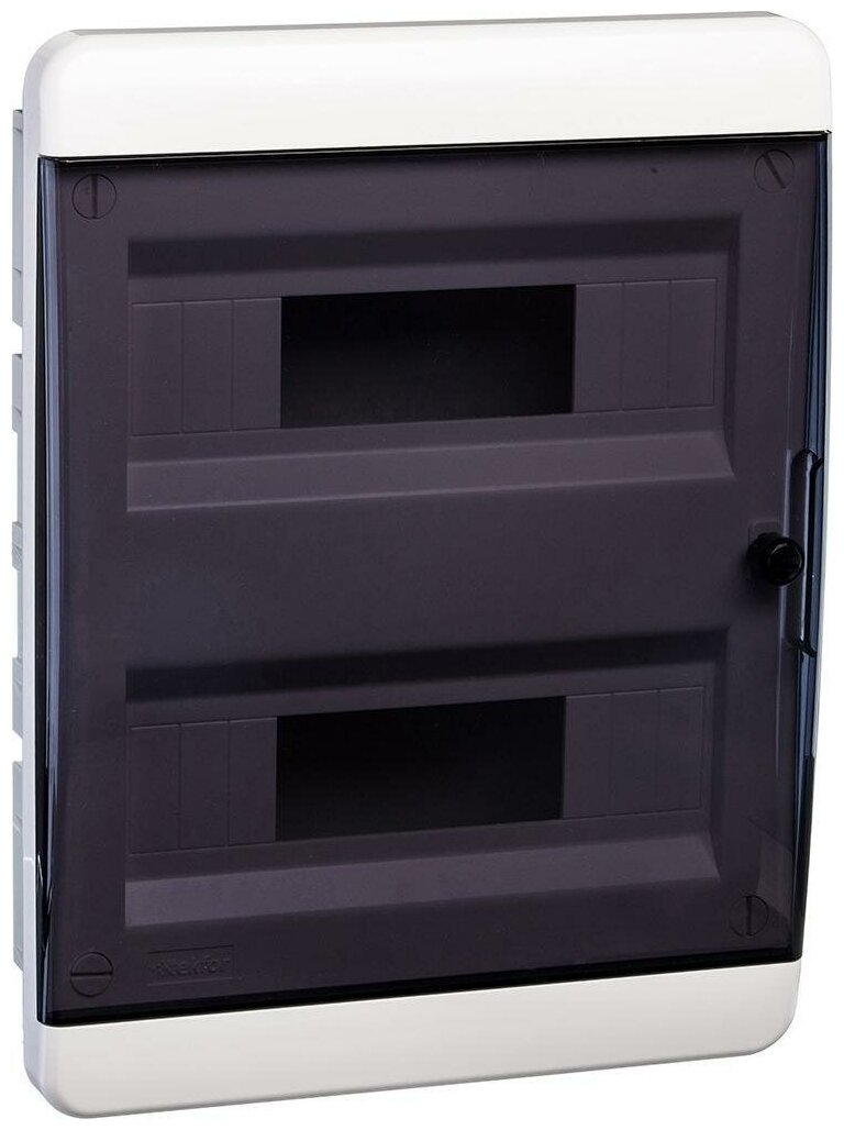 Щит встраиваемый Tekfor 24 (2x12) модуля IP41 прозрачная черная дверца BVK 40-24-1