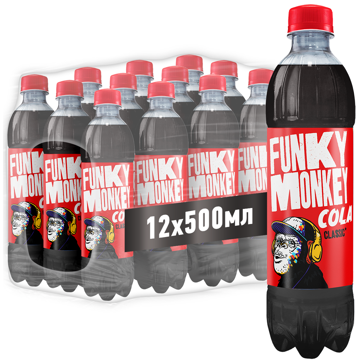 Газированный напиток FUNKY MONKEY Cola Classic 0,5 л.х 12 шт. ПЭТ - фотография № 2