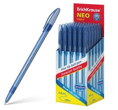 Ручка шариковая ErichKrause Neo Original, цвет чернил синий / 50шт в упаковке / ручка / набор 50шт