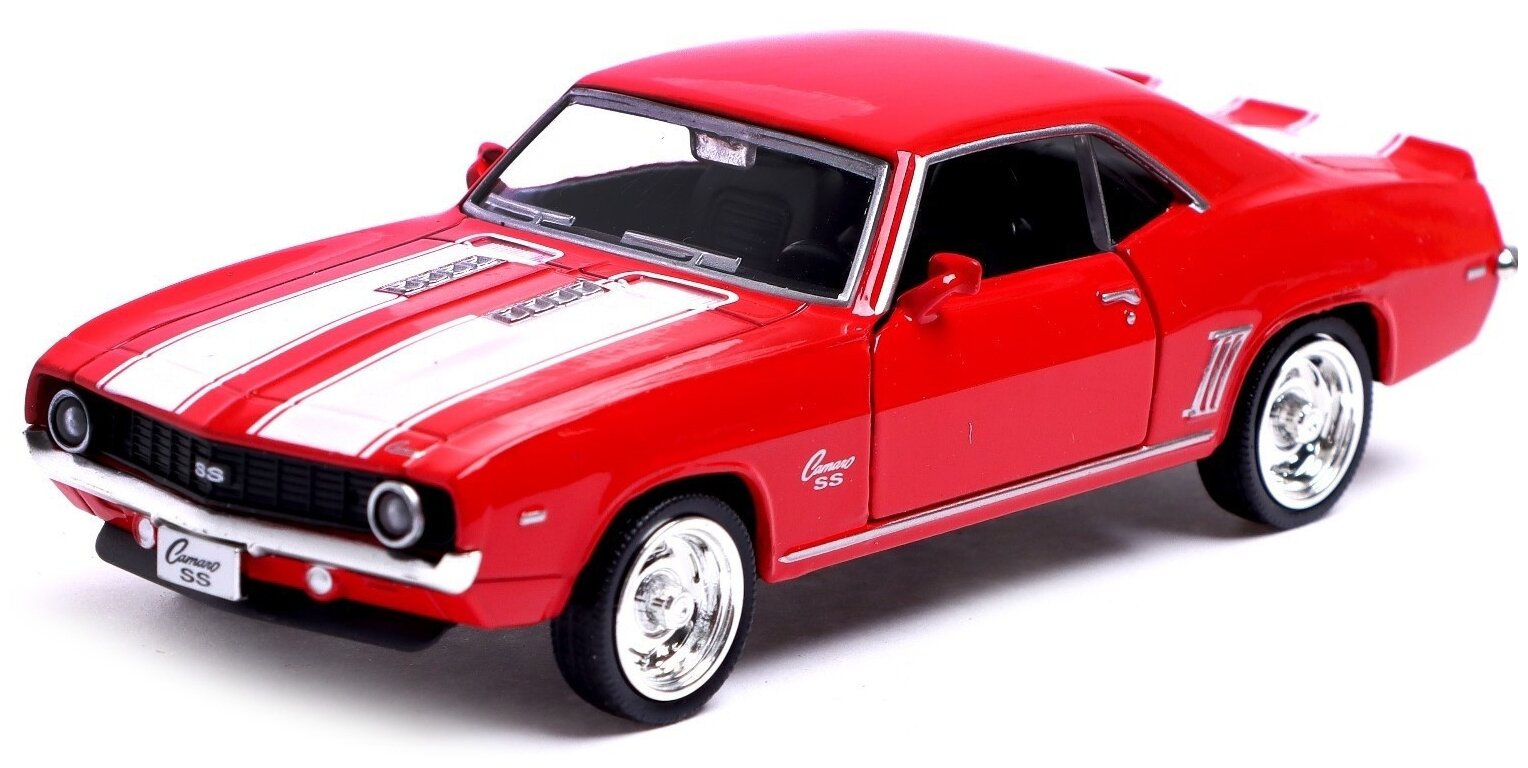 Автоград Машина металлическая CHEVROLET CAMARO SS, 1:32, открываются двери, инерция, цвет красный