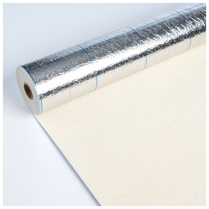 фото Панель ПВХ самоклеящаяся в рулоне бежевая, 2,8м, 50см, толщ2мм