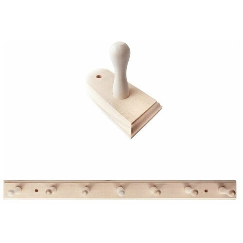 Вешалка для бани, 7 крючков, липа