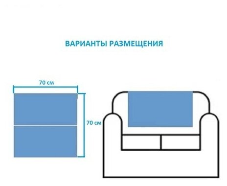 Дивандек накидка 70х150 см покрывало на диван кресло - фотография № 9