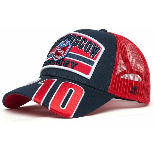 фото Бейсболка atributika & club, размер 55-58, синий, красный