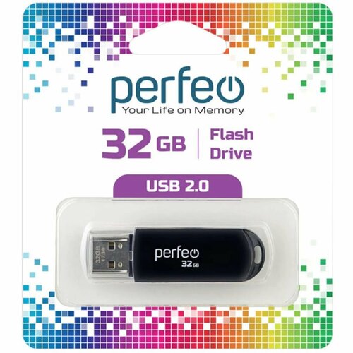 Флешка Perfeo С03 32 Гб черная флэш диск usb perfeo 32gb c03 grey pf c03gr032