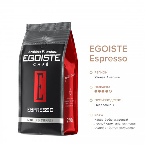 Кофе молотый EGOISTE Egoiste Espresso 250 г