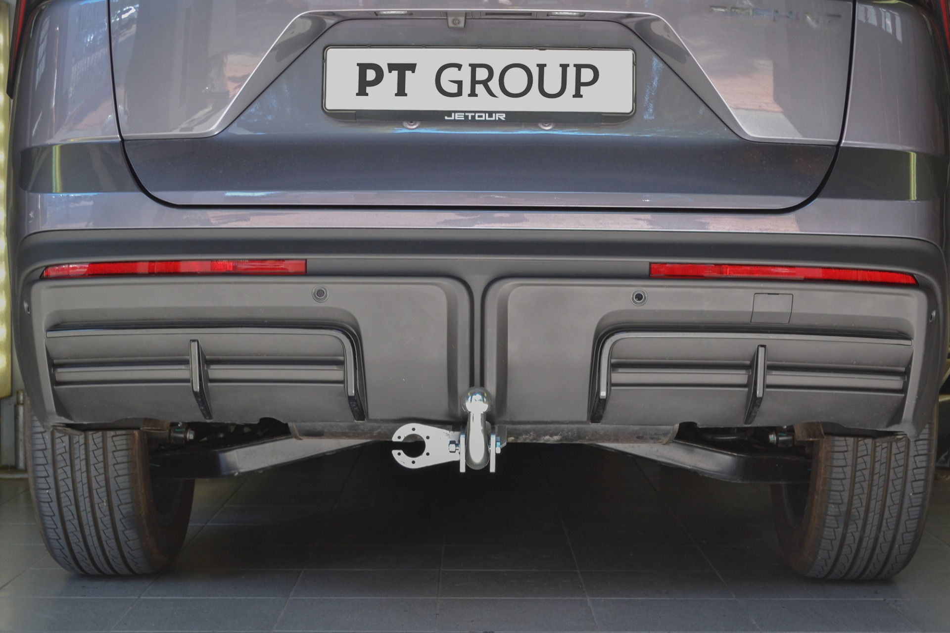 Фаркоп ТСУ PT Group, оцинкованный, для JETOUR Dashing с 2023-, Тип А, электрика с блоком и розеткой в комплекте — фото 1