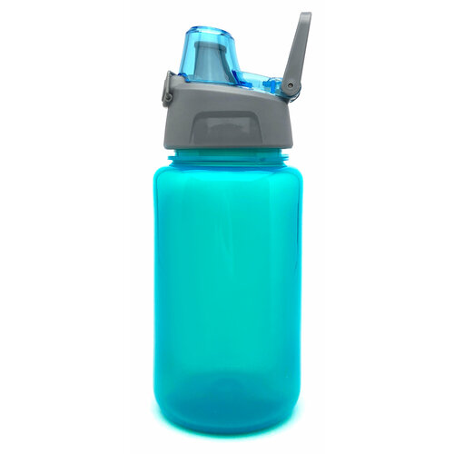 КК0147 Бутылка для воды с автоматической кнопкой, 500 ml, бирюзовый