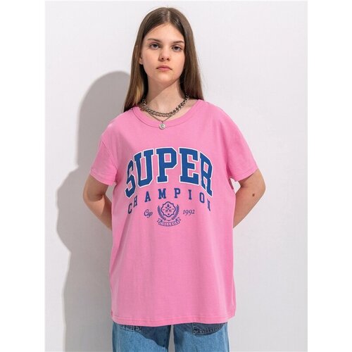 Футболка Апрель, размер 72-140, голубой, розовый футболка апрель размер 72 140 розовый голубой