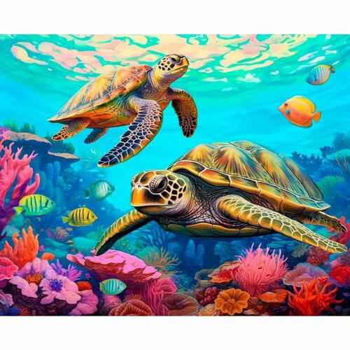 Набор ДТ Алмазная мозаика 40х50 см Морские черепахи на рифе НД-0597 clem old пазл 1000к 39143фл спр черепахи морские