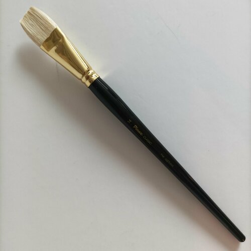 Кисть художественная щетина Classic плоская N 14 длинная ручка Pinax