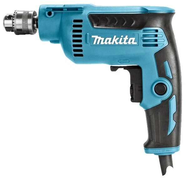 Безударная дрель Makita DP2010, 370 Вт, без аккумулятора зеленый