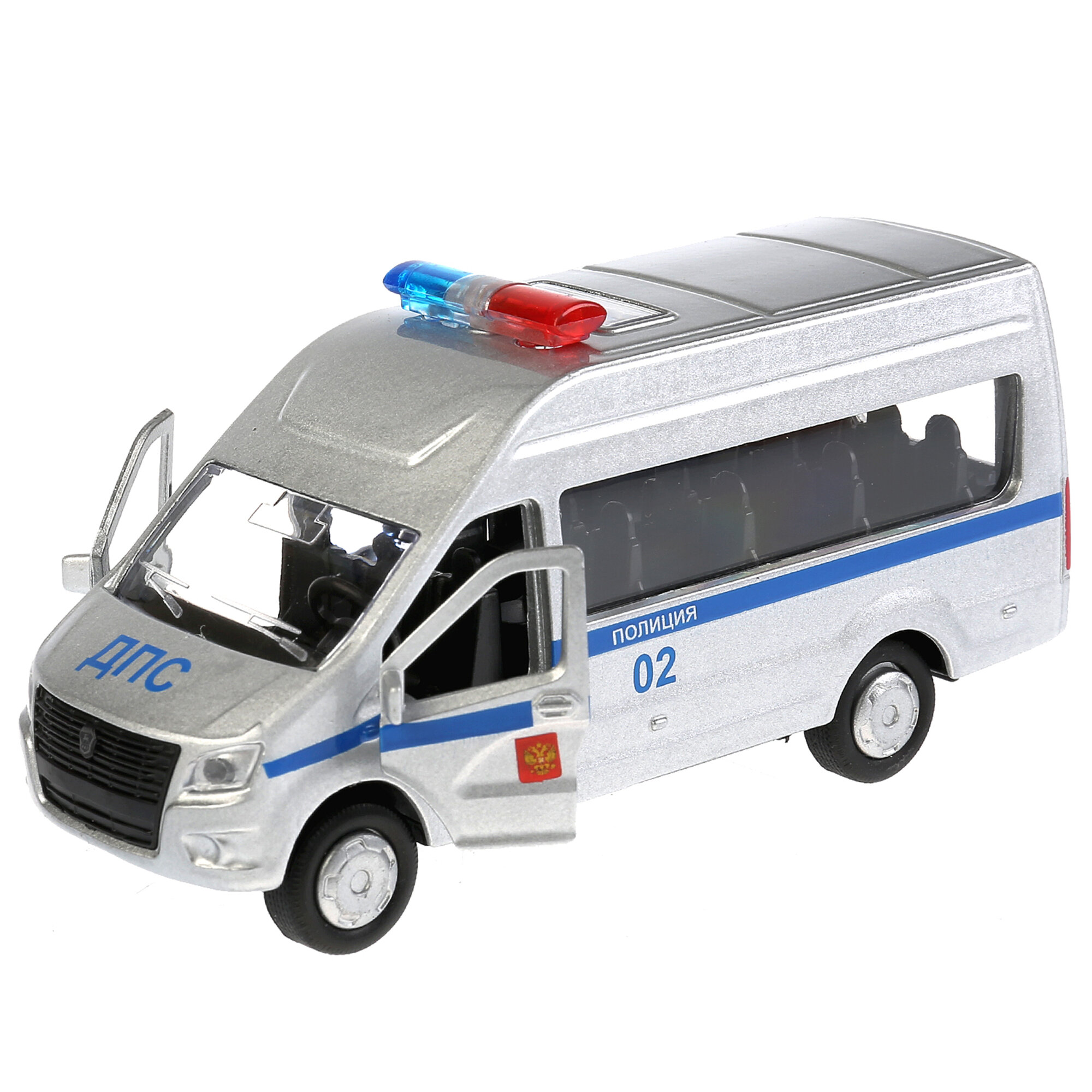 Машинка инерционная для мальчиков ГАЗ Газель NEXT полиция Технопарк
