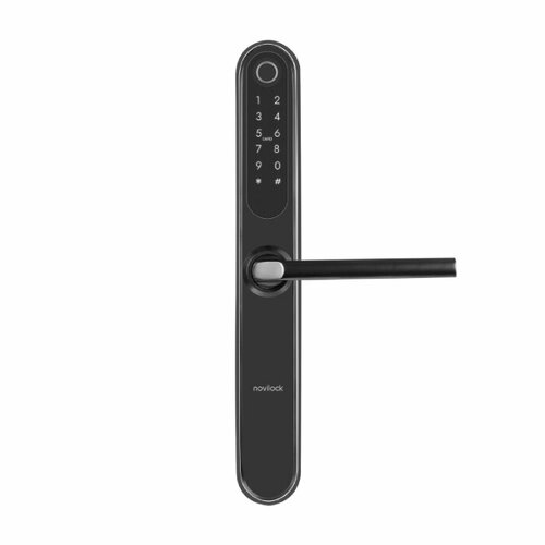 Умный электронный замок Smart Slim BLACK Novilock v.4204 с врезным механизмом 3585 v.4931