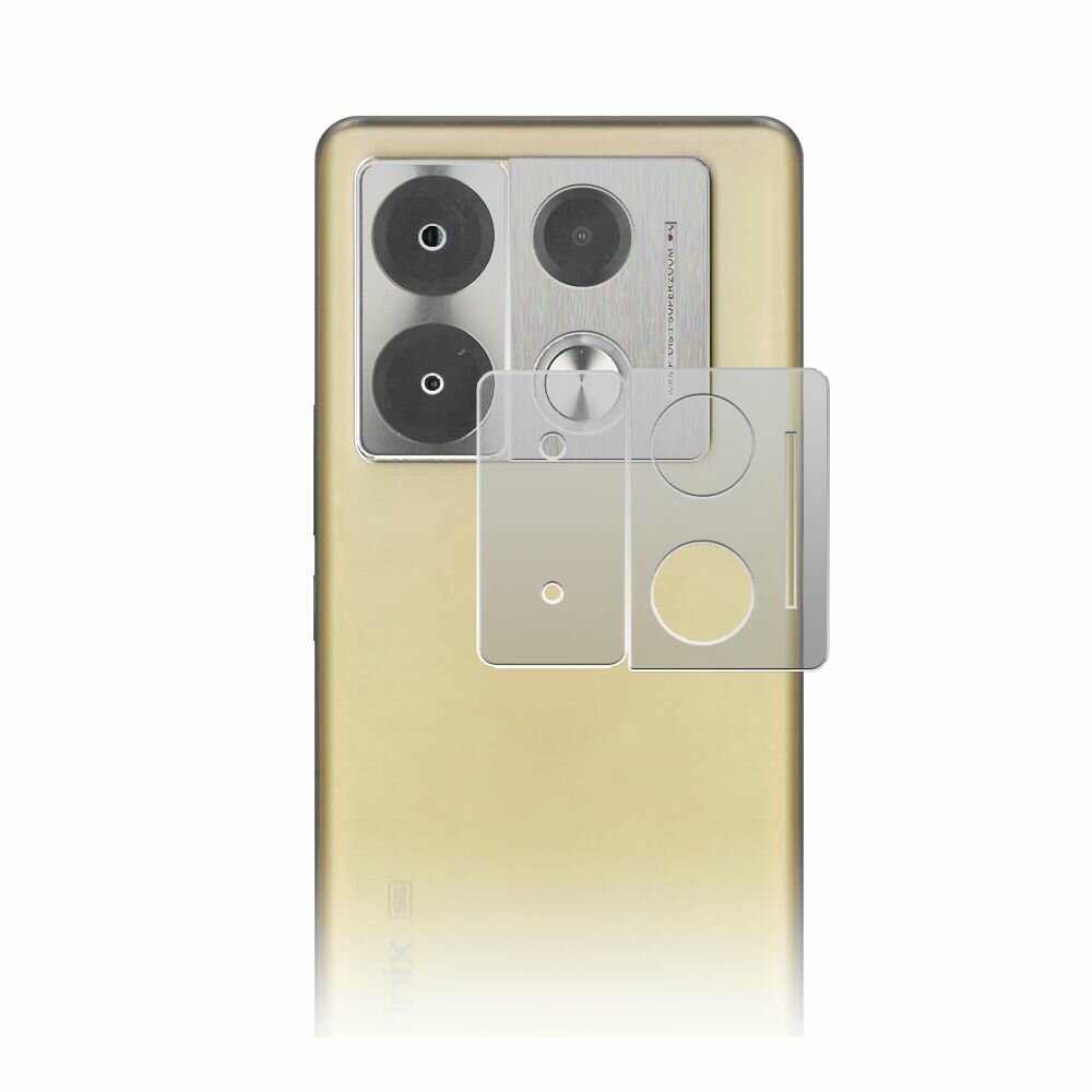Стекло защитное гибридное матовое Krutoff для камеры INFINIX Note 40 Pro 5G (2шт.)