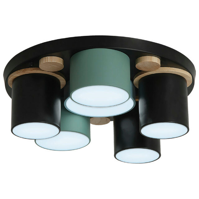 фото Люстра потолочная светодиодная ritter scandia с ду 54вт led дерево черный зеленый