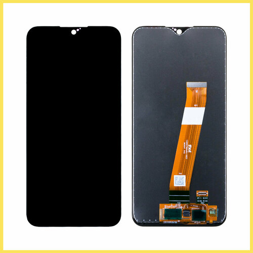 Дисплей (экран) для Samsung Galaxy A01 A015F в сборе с тачскрином Черный (Широкий коннектор) - Premium