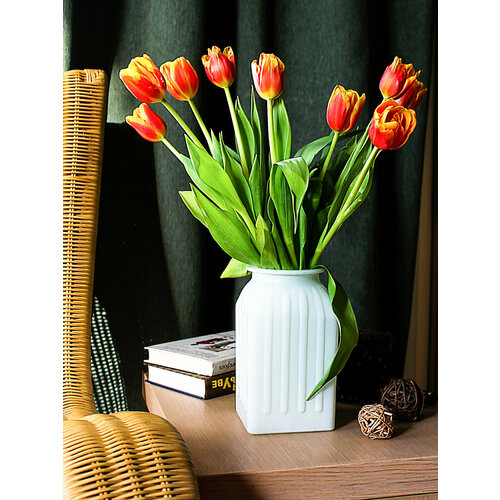 Ваза стеклянная для цветов La Bella, 18,5 см, белая, 1500 мл