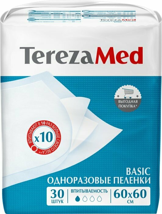 Пеленки одноразовые TerezaMed Basic 60*60см 30шт