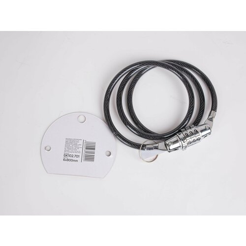 Замок велосипедный 6х800 mm код GK102701 1120 GK102701 792₽