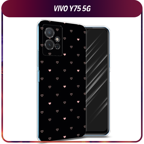 Силиконовый чехол на Vivo Y75 5G / Виво Y75 5G Чехол с сердечками силиконовый чехол на vivo y75 5g виво y75 5g волны 1